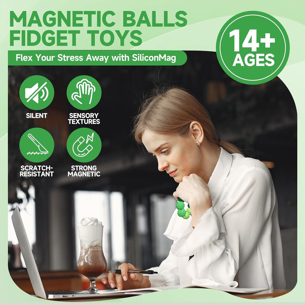 Magnetic Fidget Balls for Adults & Teens, Silent Fidget Toys for Office