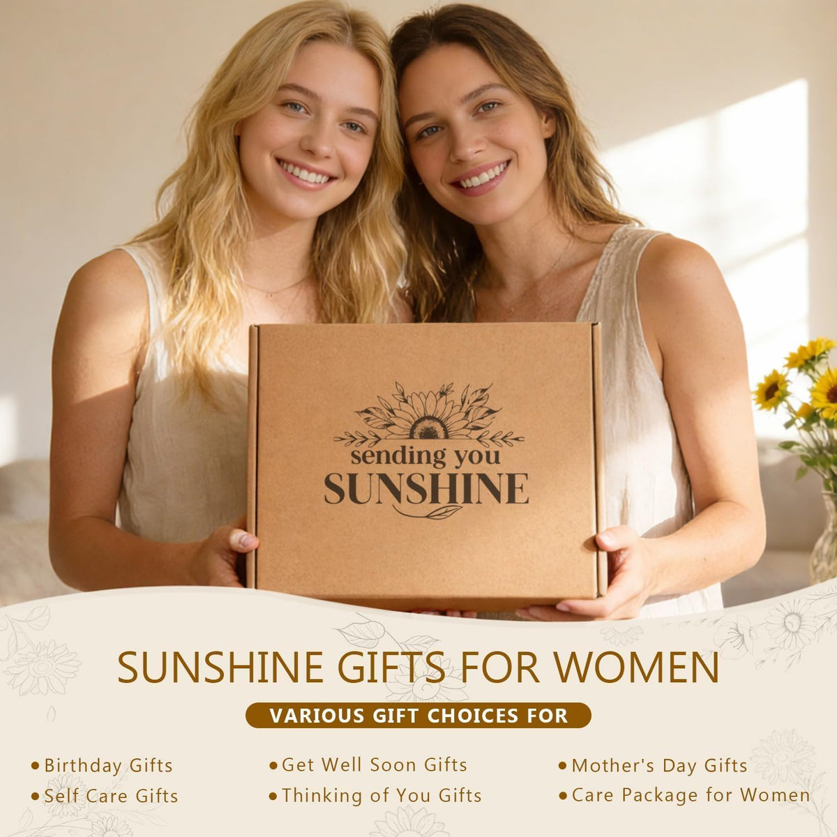 Sunshine Gift Baskets Get Well Care Package Birthday Gifts for Women Friend