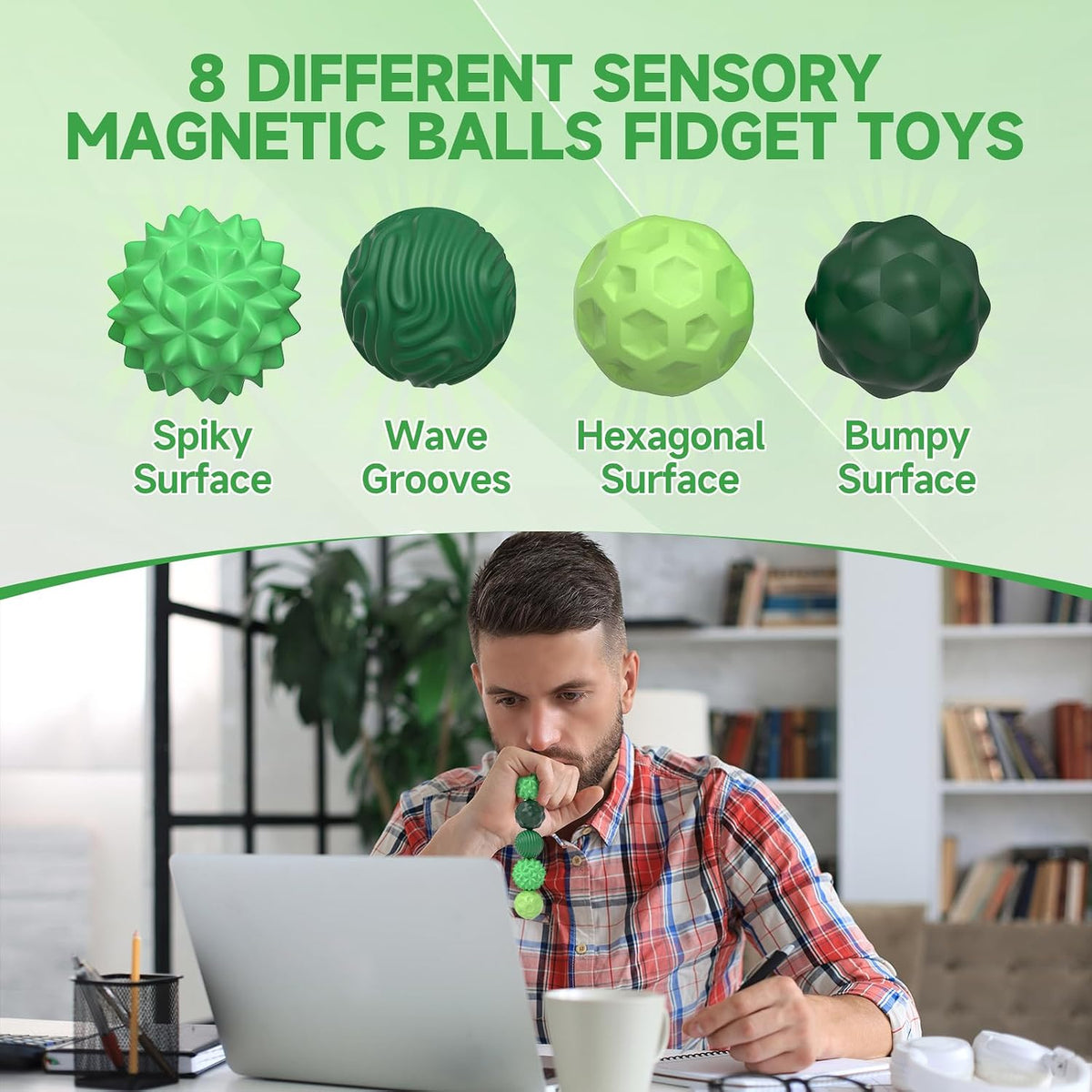 Magnetic Fidget Balls for Adults & Teens, Silent Fidget Toys for Office