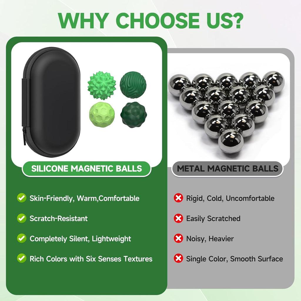 Magnetic Fidget Balls for Adults & Teens, Silent Fidget Toys for Office