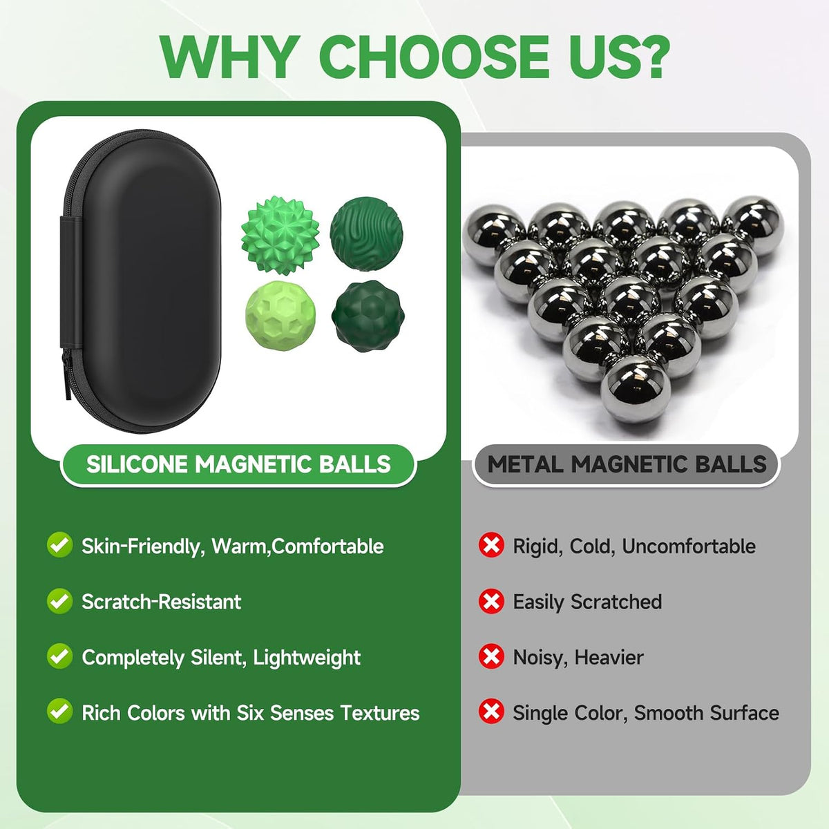Magnetic Fidget Balls for Adults & Teens, Silent Fidget Toys for Office