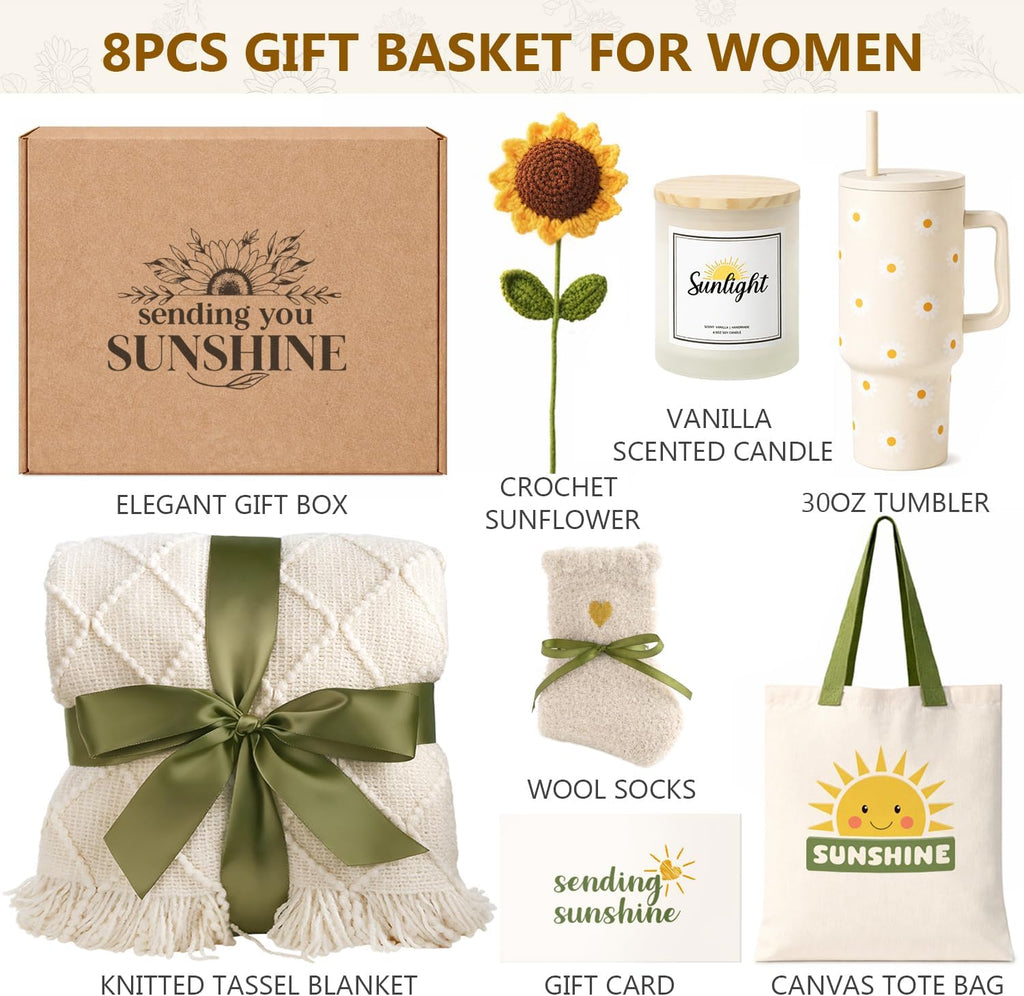 Sunshine Gift Baskets Get Well Care Package Birthday Gifts for Women Friend